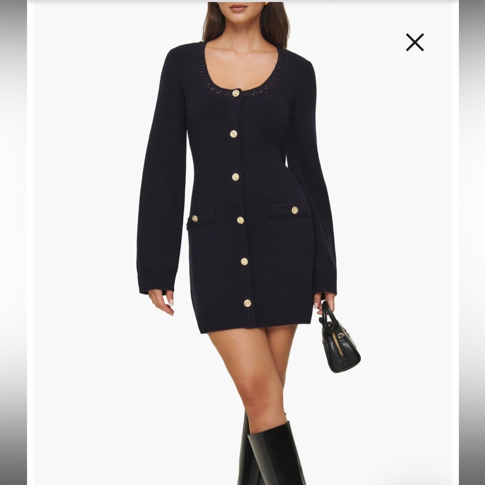 Elegant Black Button-Up Dress